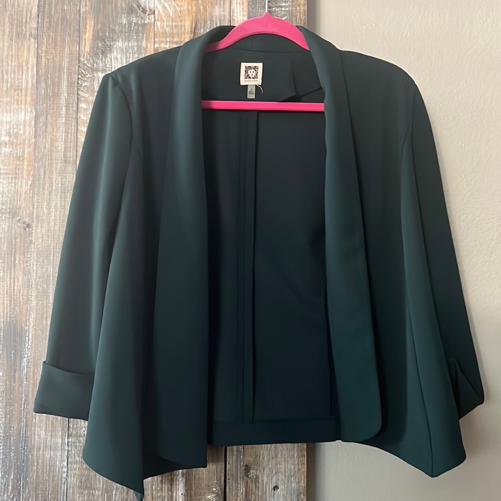 Anne Klein quarter sleeve green blazer